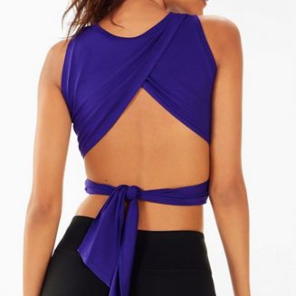 Fabletics Purple Twist-Back Tank Top